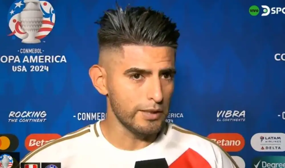 Carlos Zambrano fue titular ante Chile por la Copa América. Foto: captura de DSports