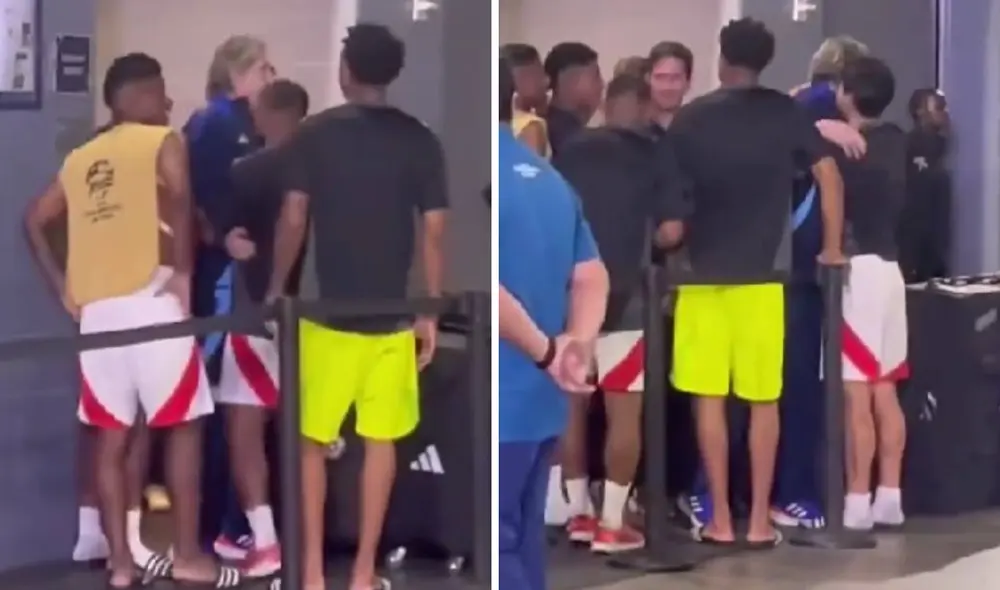 Ricardo Gareca abrazó a los futbolistas de la selección peruana tras el empate en Texas. Foto: captura/Pase Filtrado