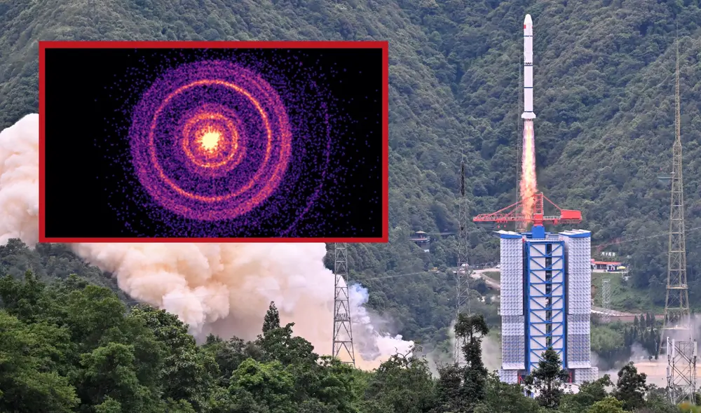 Los brotes de rayos Gamma que busca estudiar el satélite pueden emitir una energía equivalente a más de un trillón de soles. Foto: composición LR/ AFP/NASA