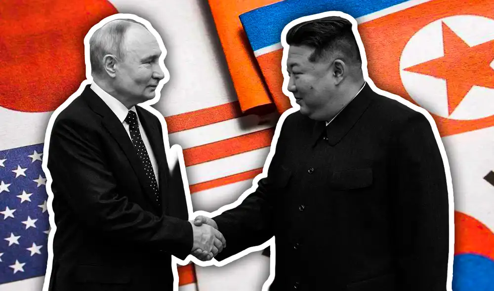 El comunicado subraya que el acercamiento Pyongyang-Moscú “debería ser motivo de grave preocupación". Foto: Composición LR/AFP.