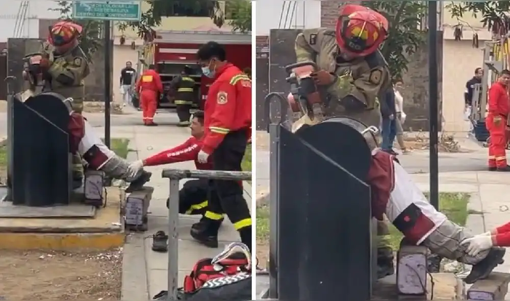 Reciclador fue ayudado por los bomberos. Foto: composición LR/X Reciclador fue ayudado por los bomberos. Foto: composición LR/X