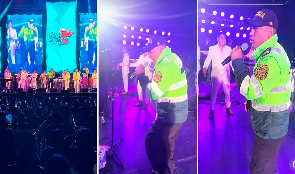 Las imágenes sorprendieron a miles en redes sociales por el talento del policía para la cumbia. Foto: composición LR/TikTok Las imágenes sorprendieron a miles en redes sociales por el talento del policía para la cumbia. Foto: composición LR/TikTok
