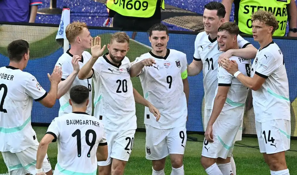 Austria inició su camino en la Eurocopa 2024 con una derrota contra Francia por 1 a 0. Foto: AFP