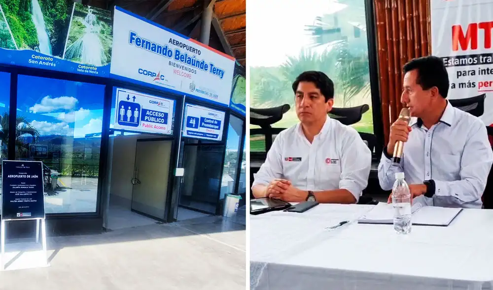 El viceministro de Transportes del MTC, Ismael Sutta, manifestó que Córpac realizará el mejoramiento de los tramos dañados de la pista de aterrizaje con asfalto en caliente. Foto: composición LR/Johanny Llanos/Municipalidad Provincial de Jaén