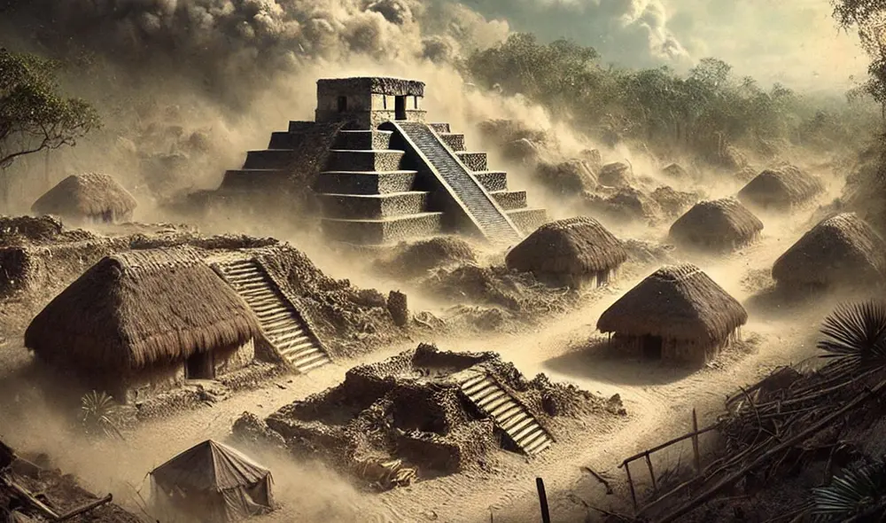 La Joya de Cerén mantuvo por más de 1.000 años alimentos y cerámicas empleadas por antiguos habitantes de Mesoamérica.  Foto: Dall E