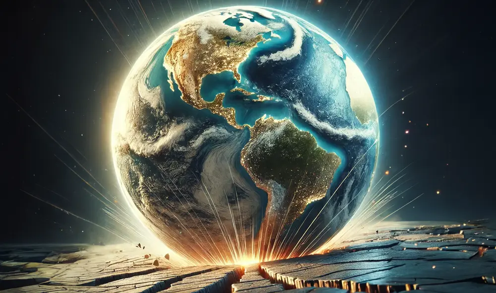 La capacidad de un terremoto para alterar el eje de la Tierra y la duración de los días depende de varios factores. Foto: Dall-e de ChatGPT