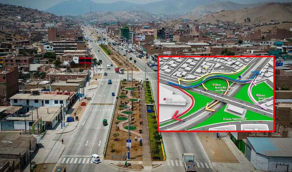 El proyecto Vía Expresa Sur tendrá 5 kilómetros de ampliación de la Vía Expresa Paseo de la República. Foto: composición LR/Andina