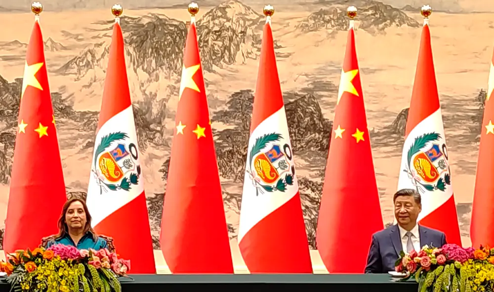 Dina Boluarte y Xi Jinping se reunieron por primera vez en China. | Foto: Francisco Claros/La República