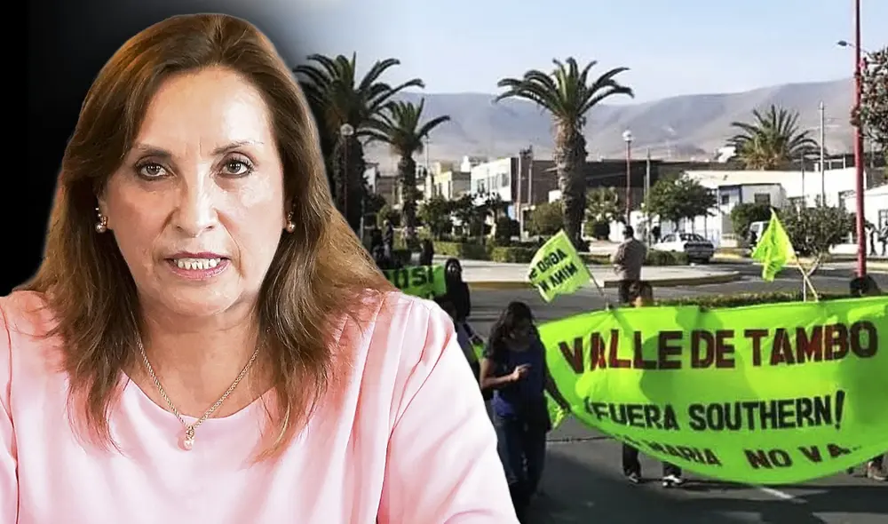 ¿Cumplirá su palabra? Dina Boluarte prometió que Tía María no va, pero en el Ejecutivo dicen otra cosa. Composición: Fabrizio Oviedo/LR