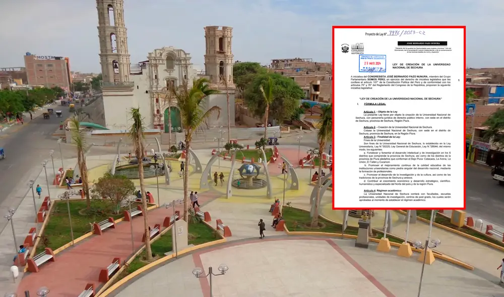 El Congreso del Perú aprobó la creación de una nueva universidad. Foto: composición LR/Lugares turísticos de la región piura/Congreso