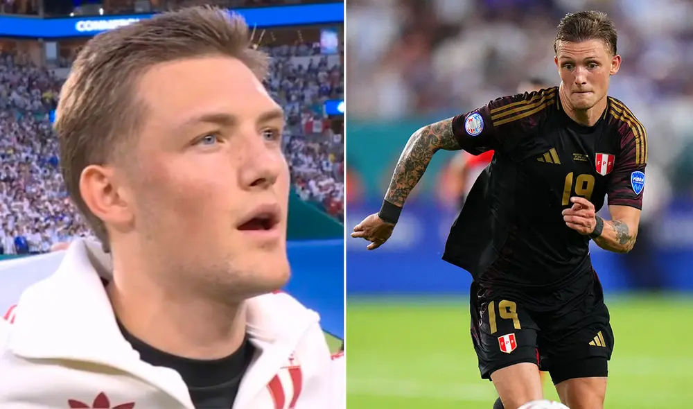 Oliver Sonne tuvo su primera titularidad en la selección peruana en la fecha 3 de la Copa América. Foto: Composición LR/Captura-DSports/AFP Oliver Sonne tuvo su primera titularidad en la selección peruana en la fecha 3 de la Copa América. Foto: Composición LR/Captura-DSports/AFP