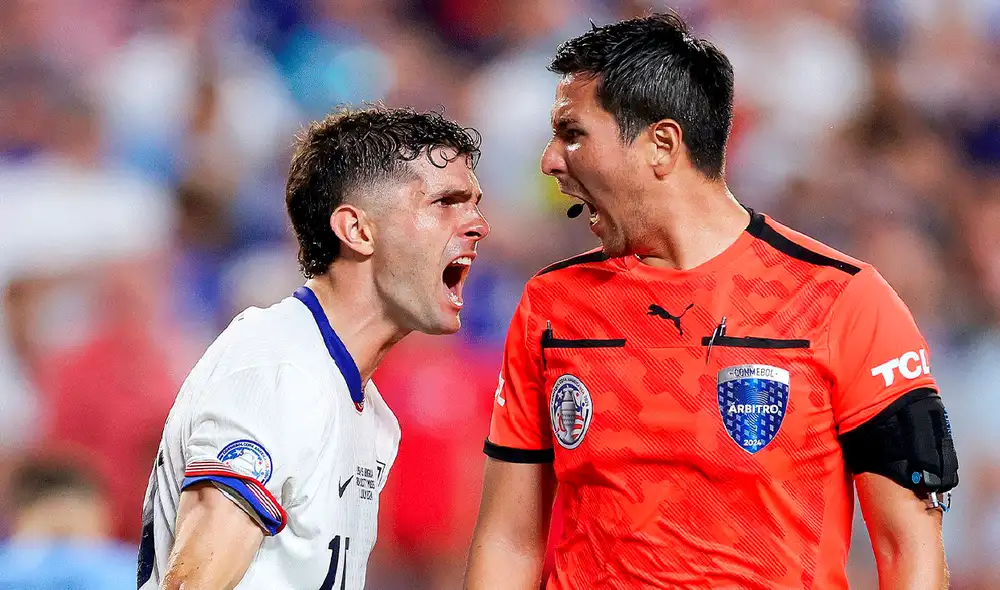 Christian Pulisic y Kevin Ortega vivieron un tenso momento en el partido de Uruguay vs Estados Unidos. Foto: X Christian Pulisic y Kevin Ortega vivieron un tenso momento en el partido de Uruguay vs Estados Unidos. Foto: X