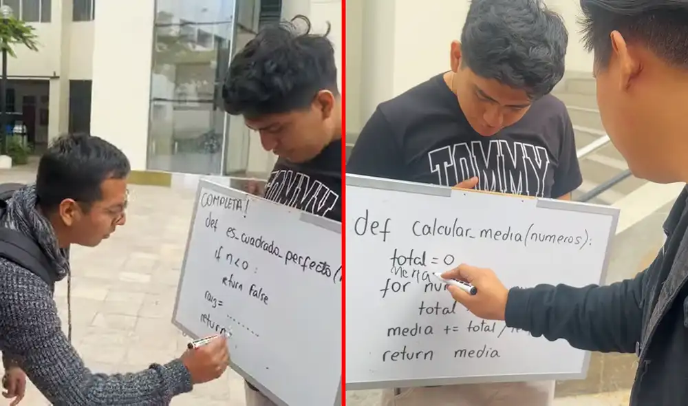 El joven de la UPC ofreció hasta S/1.000 al sanmarquino que pueda resolver 5 ejercicios de programación. Foto: composición LR/captura YouTube/HackeMate El joven de la UPC ofreció hasta S/1.000 al sanmarquino que pueda resolver 5 ejercicios de programación. Foto: composición LR/captura YouTube/HackeMate