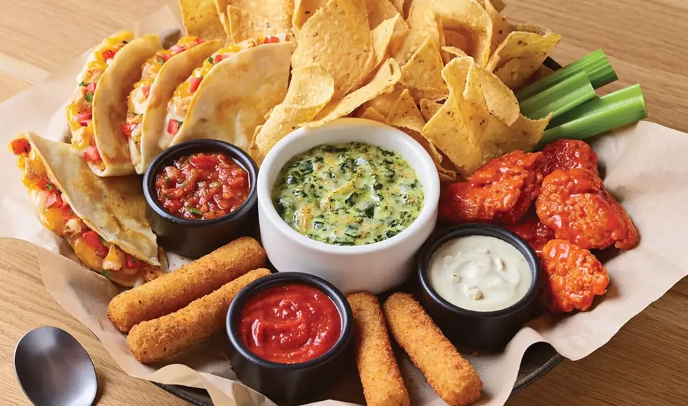 El combo clásico de aperitivos de Applebee's. Foto: Applebee's