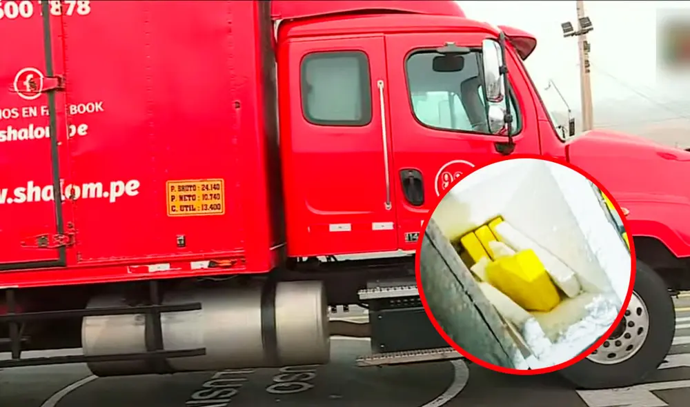 En las imágenes, se puede ver que la sustancia se encuentra envuelta en cintas verdes, dentro de un contenedor de tecnopor grueso. Foto: composición LR/captura Latina TV