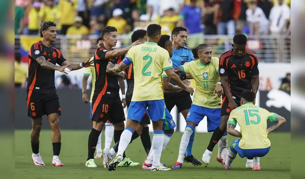 Colombia empató a uno con Brasil y se quedó con el primer lugar del grupo D de la Copa América