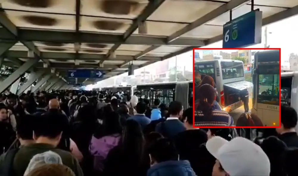 Bus del Metropolitano se avería en plena estación Naranjal. Foto: difusión