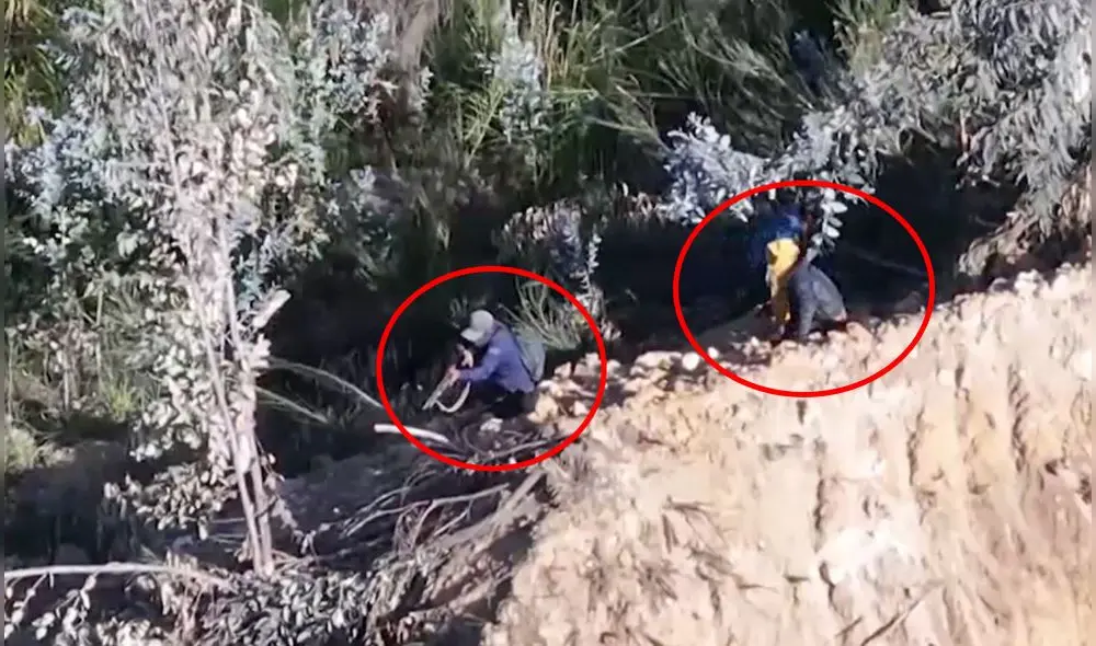 Huamachuco. Sujetos fueron captados con armas de largo alcance. Foto: captura video Cortesía