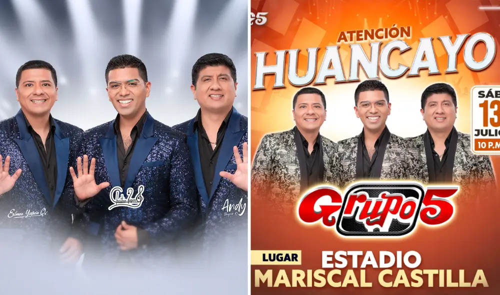 Grupo 5 deleitará a sus fans de Huancayo con sus mejores canciones. Foto: composición LR/Grupo 5