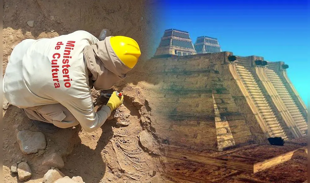 El hallazgo arqueológico en Perú que produce escalofríos: fue encontrado en construcción 325 años más antigua que Tenochtitlán. Foto: Composición LR / Andina / Imagen referencial del Templo Mayor de Tenochtitlan