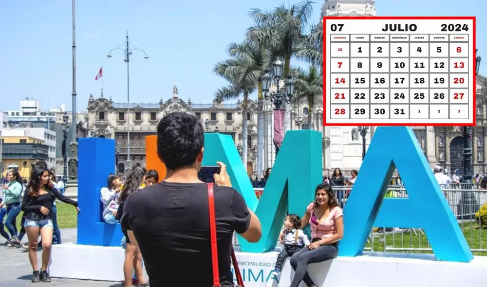 El calendario 2024 en Perú incluye un total de 16 feriados. 3 de ellos se celebrarán en julio. Foto: composición LR/Andina