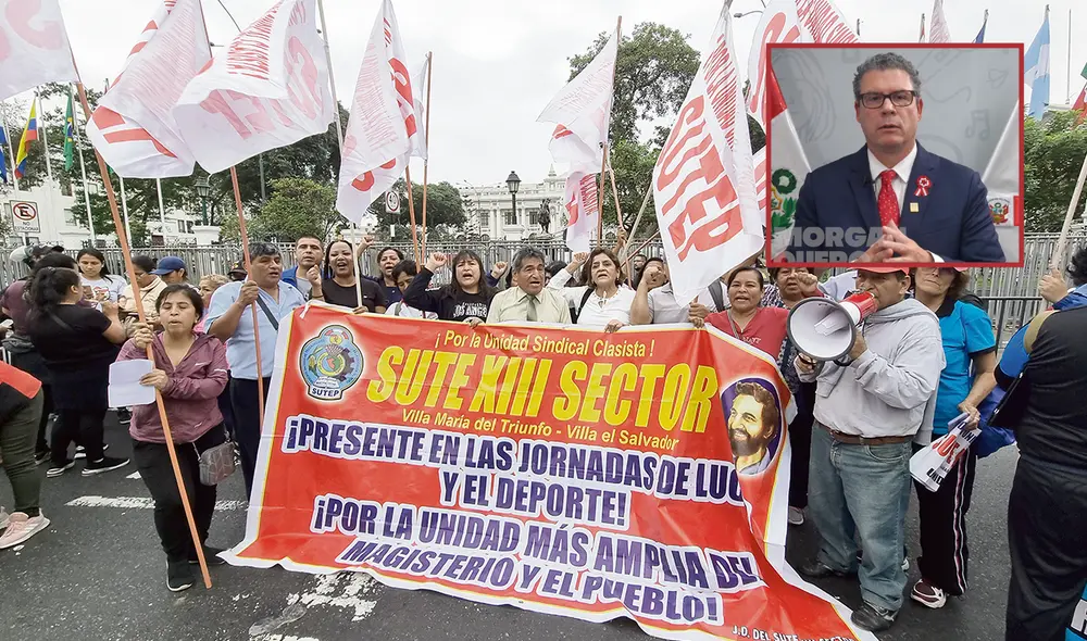 Sutep reclama ante el ministro Morgan Quero por incumplimiento de acuerdos. Foto: composición LR