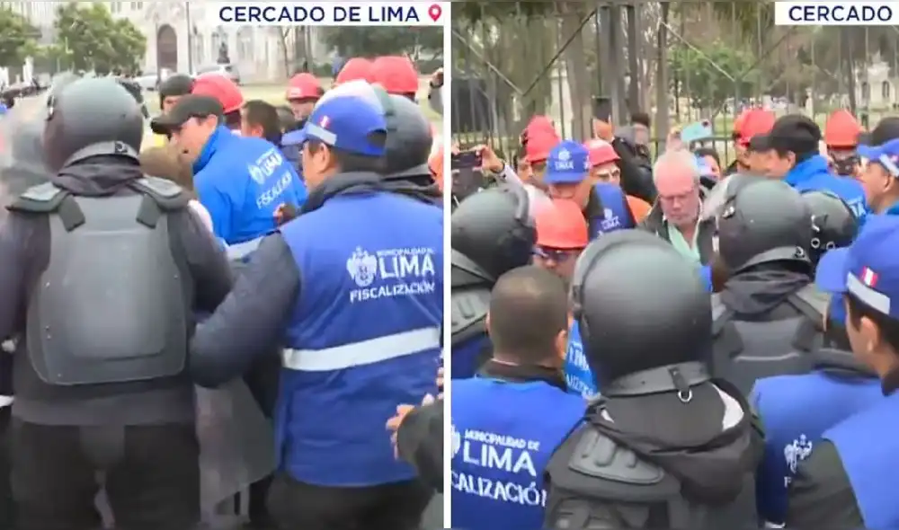 Enfrentamientos en Cercado de Lima por Metro de Lima fueron grabados por los ciudadanos. Foto: Captura TV