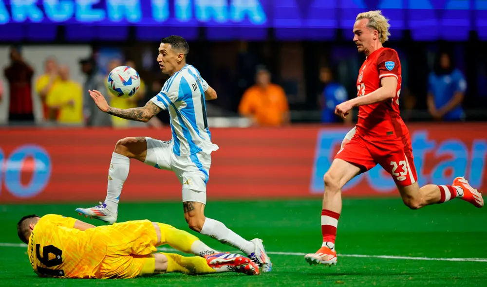Argentina y Canadá se vuelven a enfrentar menos de un mes después desde su último partido, también por la Copa América 2024. Foto: AFP Argentina y Canadá se vuelven a enfrentar menos de un mes después desde su último partido, también por la Copa América 2024. Foto: AFP