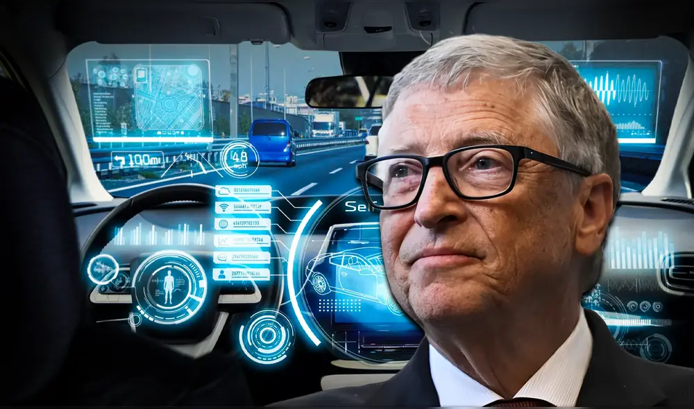 Gates afirma que en el 2025 los vehículos autónomos conducidos por la IA será una realidad. Foto: Composición LR | ICCSI | AFP Gates afirma que en el 2025 los vehículos autónomos conducidos por la IA será una realidad. Foto: Composición LR | ICCSI | AFP
