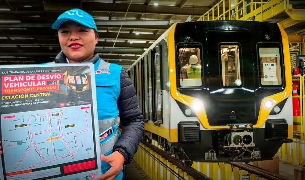 Efectivos policiales y personal de la ATU dirigirán el plan de desvío implementado por la construcción de la Estación Central de la Línea 2 del Metro de Lima. Foto: composición LR de Jazmín Ceras/ Andina