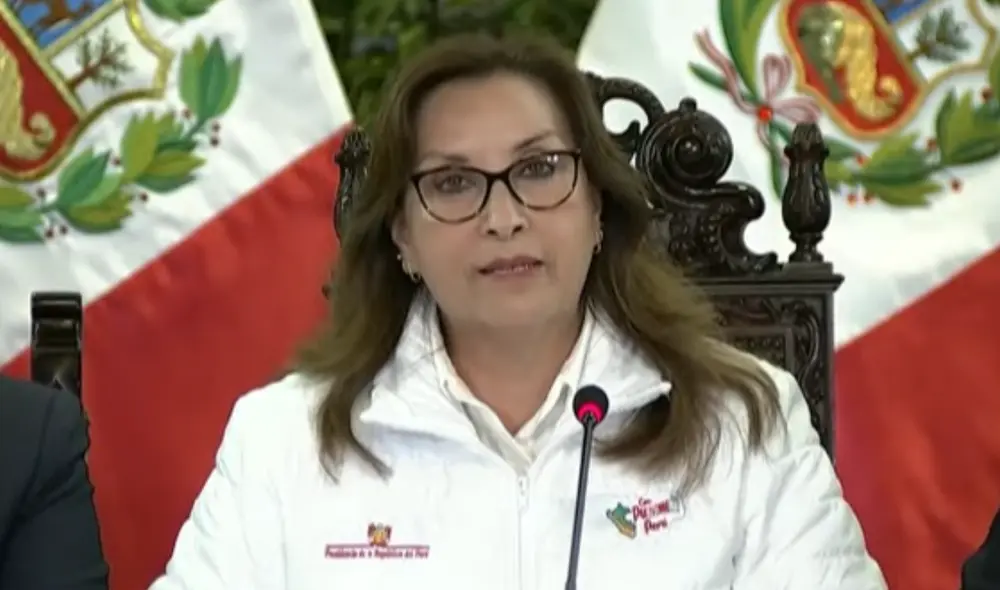 Dina Boluarte brinda conferencia donde presenta balance de su viaje a China. Foto: captura TV Perú Dina Boluarte brinda conferencia donde presenta balance de su viaje a China. Foto: captura TV Perú