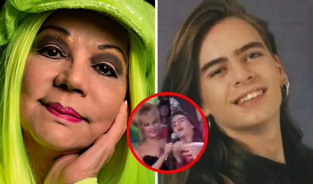 Yola Polastri y la vez que entrevistó a Adrián Olivares, exMenudo. Foto: composición LR/Instagram/YouTube