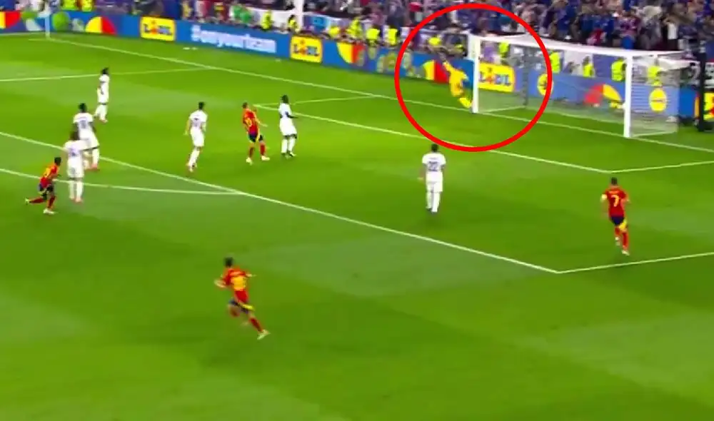 Lamine Yamal anotó un espectacular golazo para poner el empate de Francia. Foto: captura/ESPN