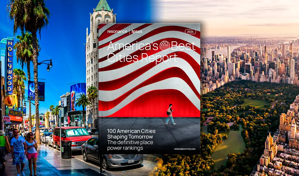 Resonance, en cooperación con Ipsos, lanzó un ranking 2024 en dónde enlista las mejores ciudades de Estados Unidos. Foto: Composición LR | AD España | eStock Photo | Worlds Best Cities Resonance, en cooperación con Ipsos, lanzó un ranking 2024 en dónde enlista las mejores ciudades de Estados Unidos. Foto: Composición LR | AD España | eStock Photo | Worlds Best Cities