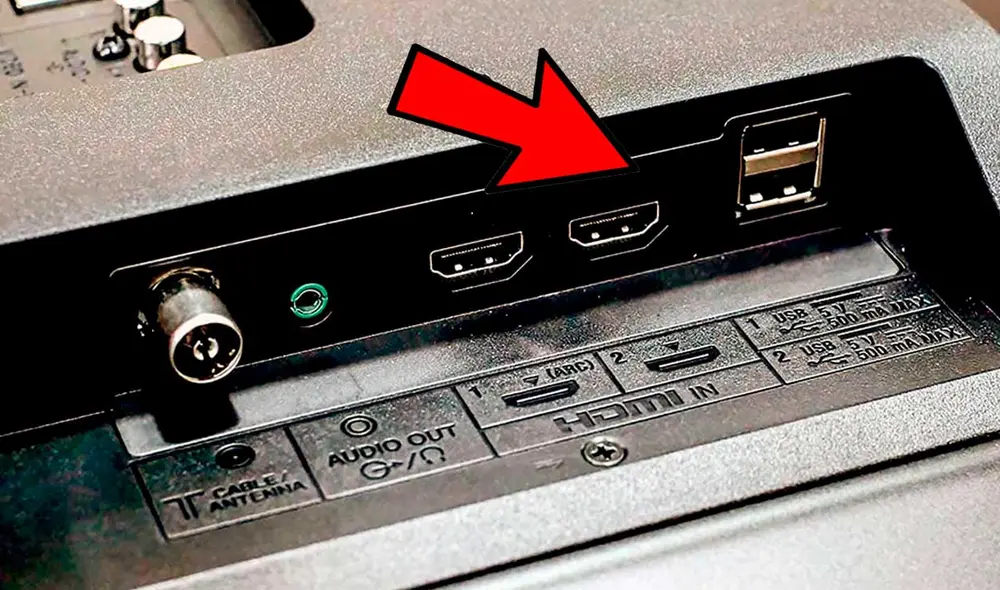 Así lucen los puertos HDMI y USB de tu televisor inteligente. Foto: Xataka