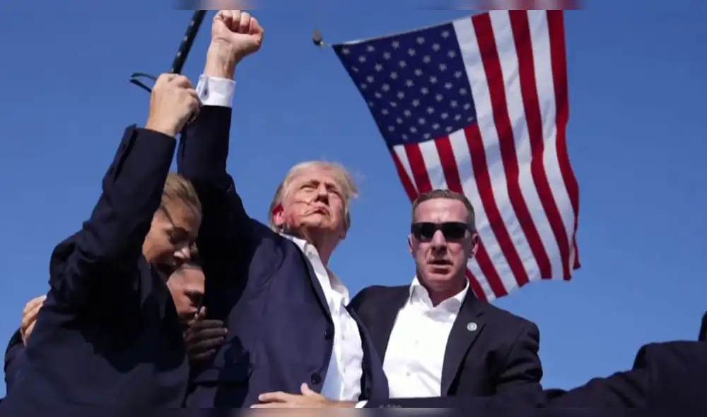 Donald Trump tras el intento de asesinato en su contra en Pensilvania. Donald Trump tras el intento de asesinato en su contra en Pensilvania.