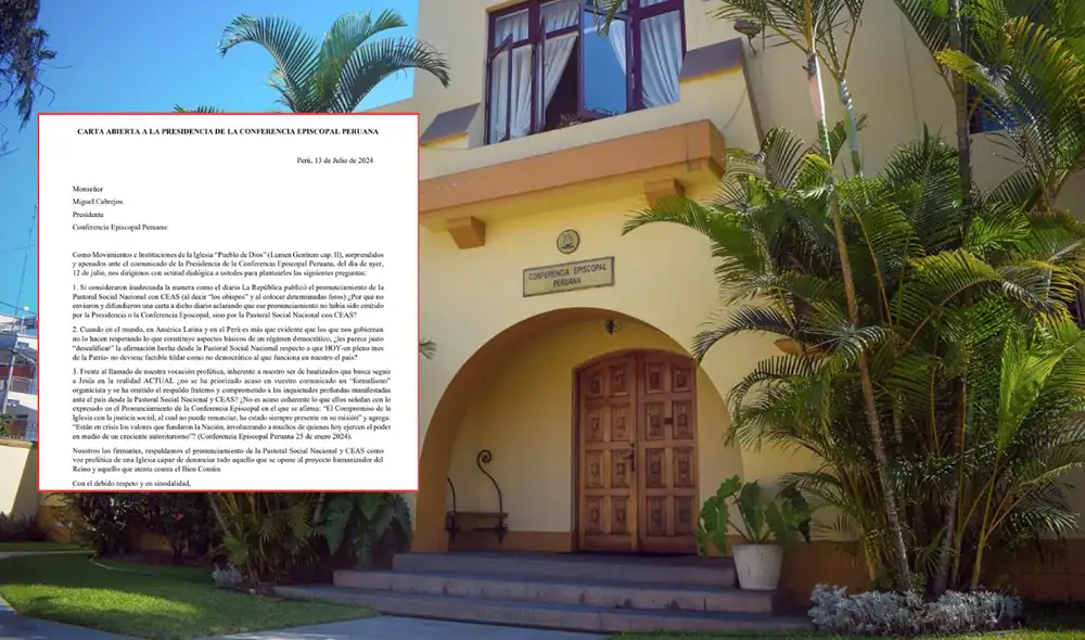 Movimientos e Instituciones de la Iglesia “Pueblo de Dios” emitió un comunicado. Foto: composición LR