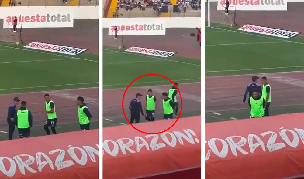 'Chicho' Salas trató de convencer a Paolo Guerrero para que ingrese al campo de juego. Foto: composición LR/captura de Gabriel Melgarejo 'Chicho' Salas trató de convencer a Paolo Guerrero para que ingrese al campo de juego. Foto: composición LR/captura de Gabriel Melgarejo