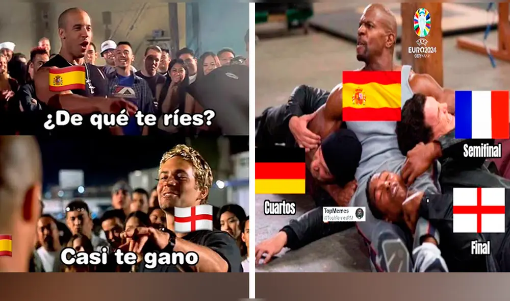 Los memes del triunfo de España sobre Inglaterra sacaron más de una sonrisa en las redes sociales. Foto: composición LR/X Los memes del triunfo de España sobre Inglaterra sacaron más de una sonrisa en las redes sociales. Foto: composición LR/X