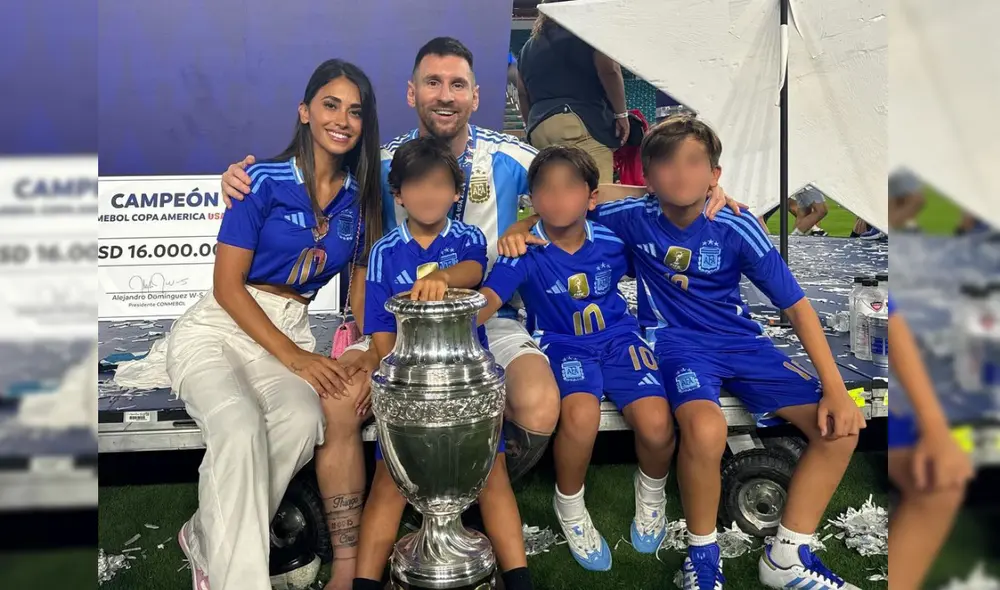 Lionel Messi celebró su triunfo en una Copa América con su familia. Foto: Instagram/Antonela Roccuzzo