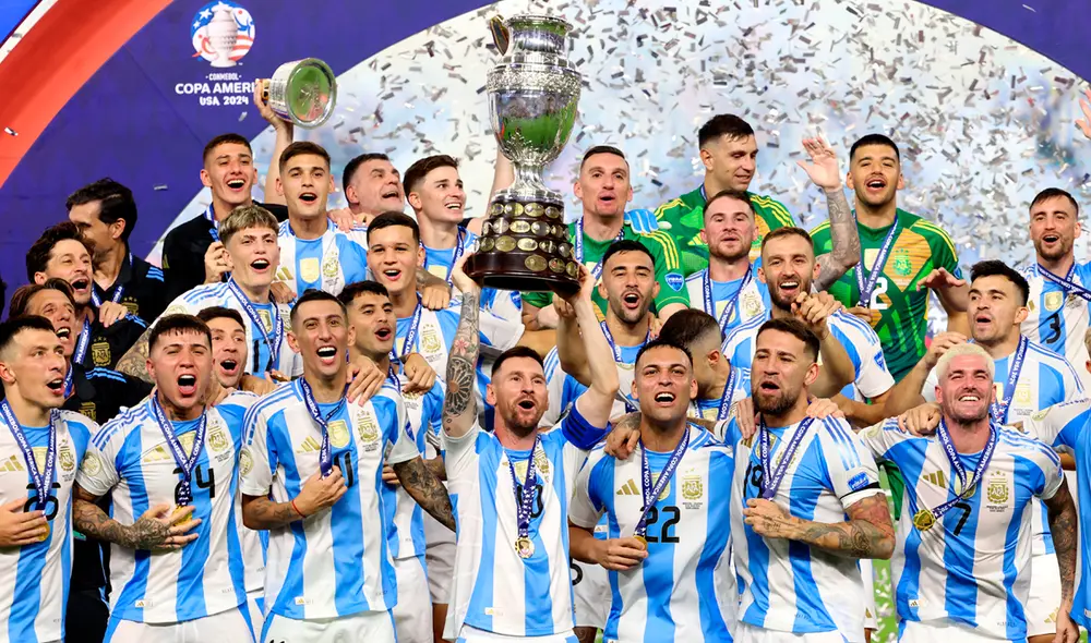 La selección argentina se coronó campeona de la Copa América 2024 tras vencer a Colombia. Foto: AFP La selección argentina se coronó campeona de la Copa América 2024 tras vencer a Colombia. Foto: AFP