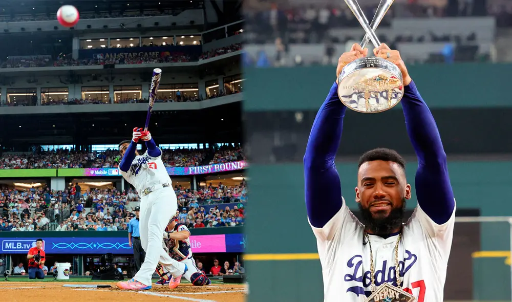 Teoscar Hernández es el primer jugador de Dodgers en ganar el Derby de Jonrones. Foto: composición LR / AFP