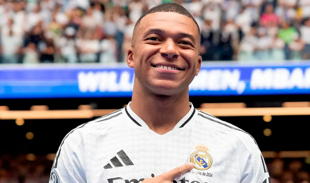 Kylian Mbappé fue presentado en el Santiago Bernabéu. Foto: Real Madrid C.F.