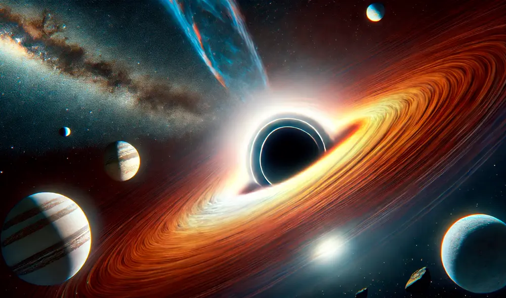 Si el llamado Planeta Nueve no existe, un agujero negro estaría acechando desde los límites del sistema solar. Foto: IA