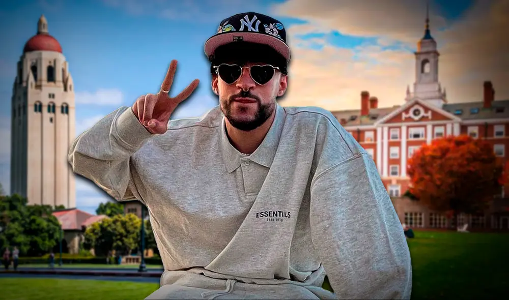 Bad Bunny ya ha donado más de 200.000 dólares para el programa de becas solo para deportistas latinos. Foto: Composición | Britannica | Harvard University | Instagram