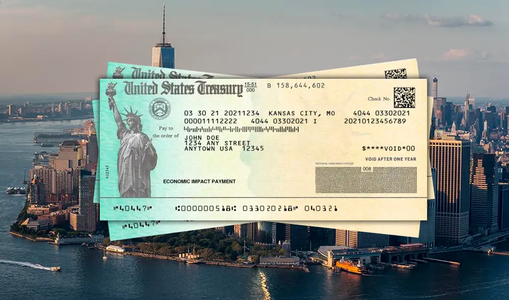 Los cheques de estímulo que emitirá el estado de Nueva York corresponden a una ciudad en específica y con un monto de 500 dólares. Foto: composición LR/AARP/AFP