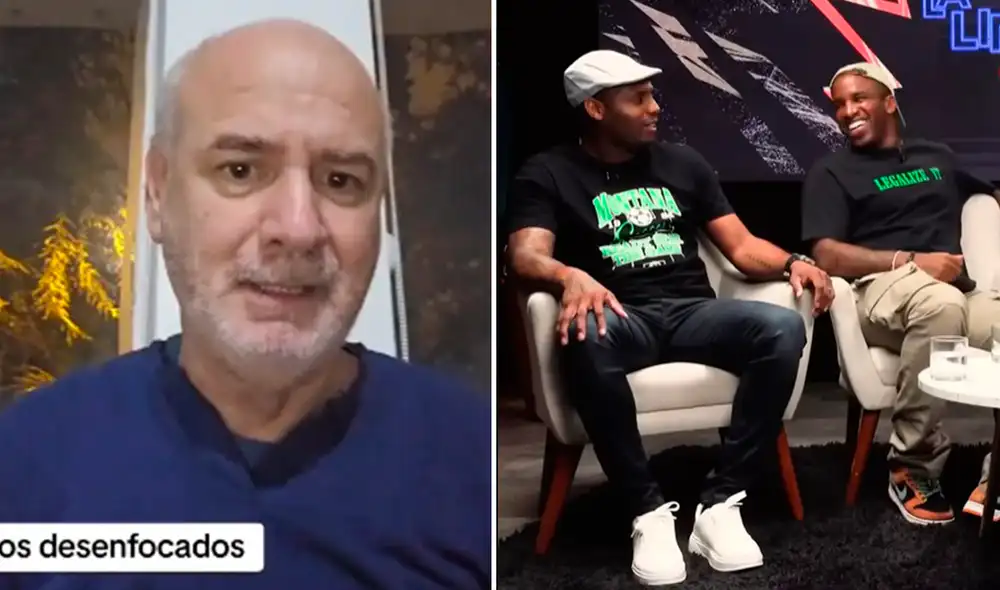 De forma irónica, Gustavo Barnechea calificó como "pisapajas del lenguaje" a Farfán y Guizasola. Foto: composición de LR/captura de TikTok/captura de YouTube