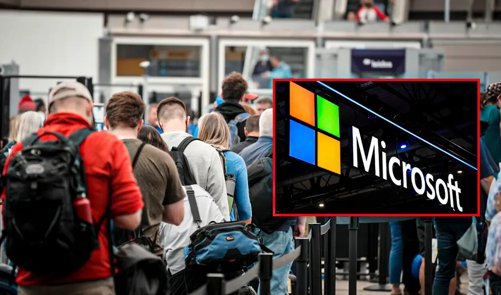 Fallas en los sistemas de Microsoft y CrowdStrike afectan diversas empresas del mundo, entre ellas aeropuertos. Foto: composición LR