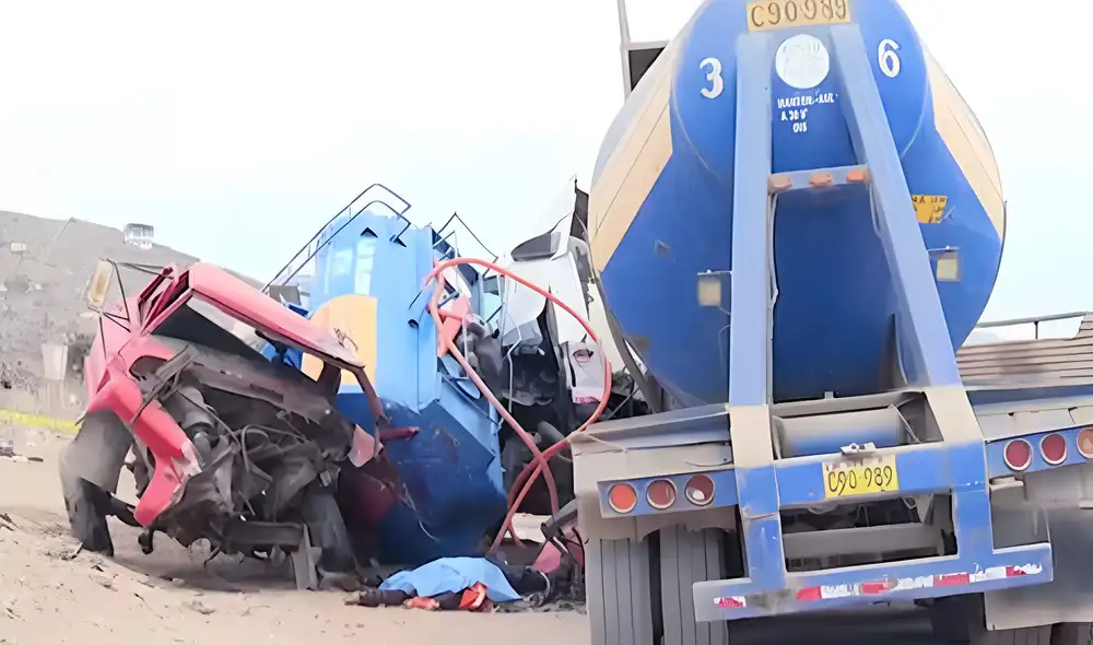Los testigos informaron que después del accidente el chofer quedó atrapado entre los fierros del vehículo.