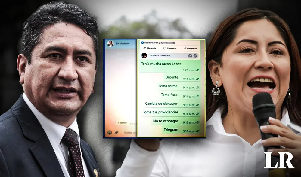 Según el programa dominical, los chats corresponden al mes de enero del 2024, cuando Cerrón ya estaba en condición de prófugo. | Composición: Fabrizio Oviedo /  La República.